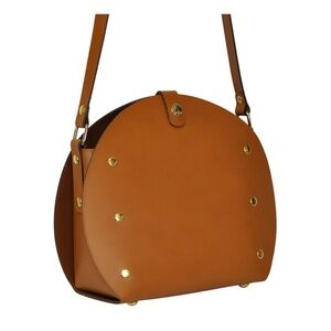 Vice versa orange Leather Circle Crossbody Bag- from Europe- NWT